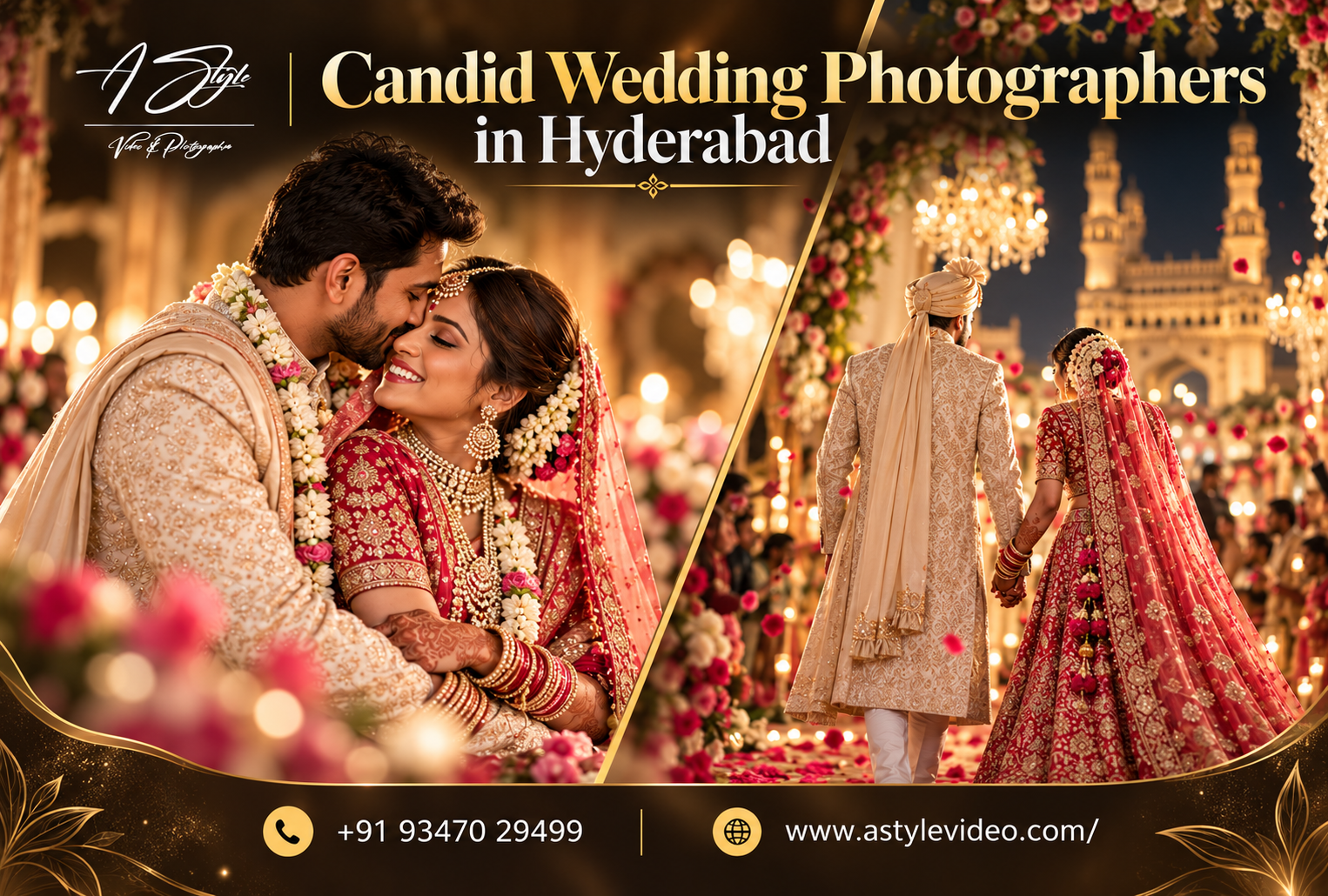 Best Candid Wedding Photographers in Hyderabad capturing natural wedding moments of bride and groom