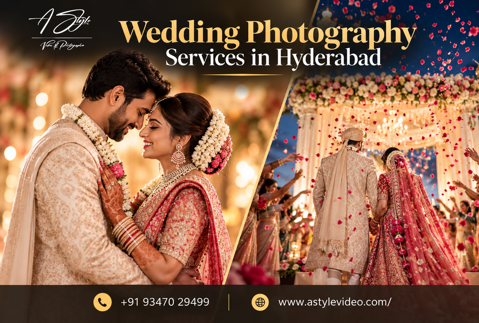 Best Wedding Photographers in Hyderabad capturing beautiful bride and groom moments at a traditional wedding ceremony