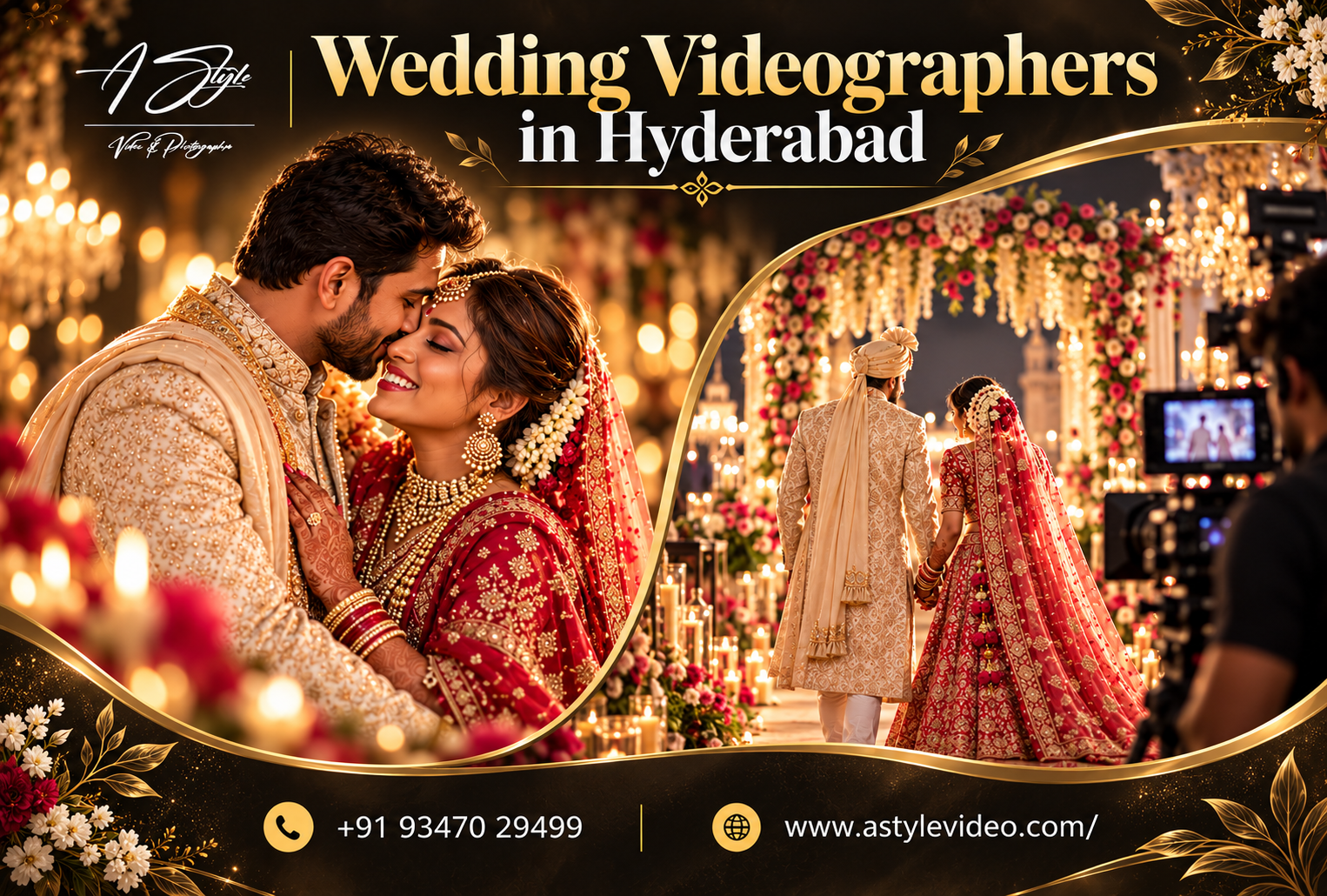 Wedding Videographers in Hyderabad capturing beautiful cinematic wedding films and traditional wedding moments by A Style Video